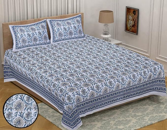 SUNFLOWER PRINT JAIPURI PREMIUM COTTON BEDSHEET