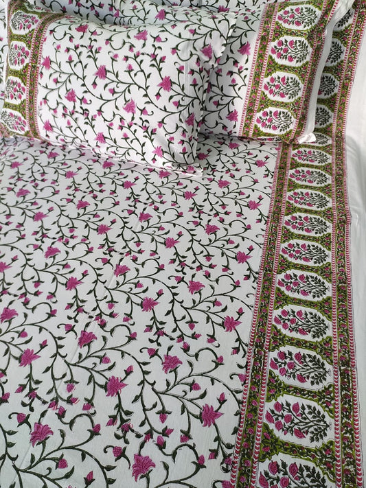 JAIPURI ROYAL PREMIUM COTTON BEDSHEET WITH ROSE PRINT