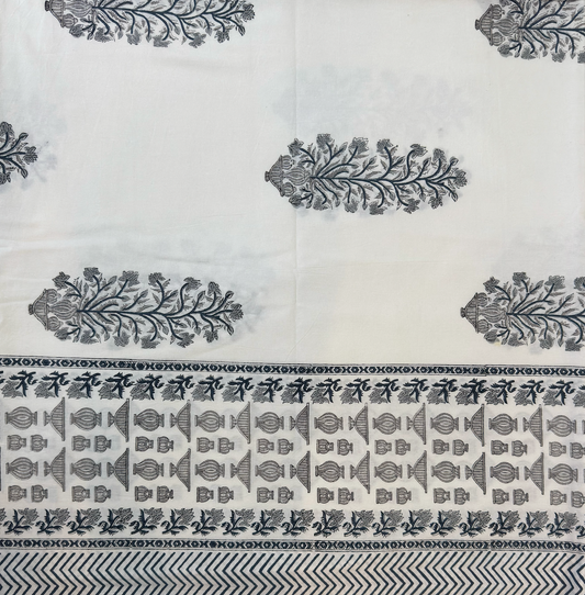 Jaipuri Premium Cotton Bedsheet with Marigold Vine Motifs
